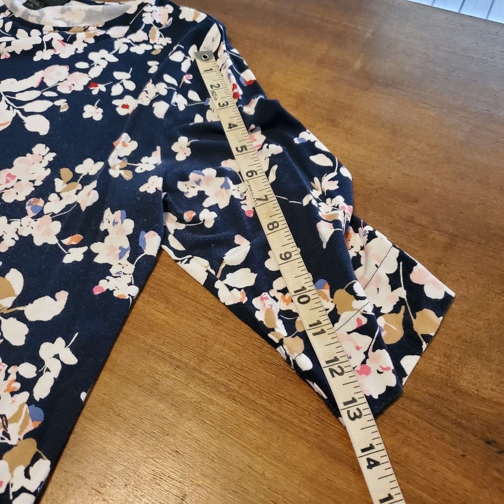 J. Jill Medium Petite Navy Floral Casual Blouse Top - Picture 14 of 14